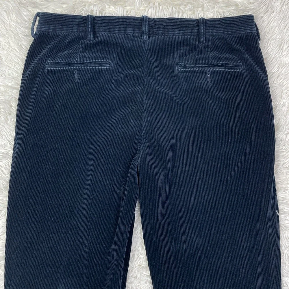 VTG Polo Ralph Lauren Pants Mens 38x30 Blue Corduroy Preston Pant Cotton Casual - Picture 8 of 15